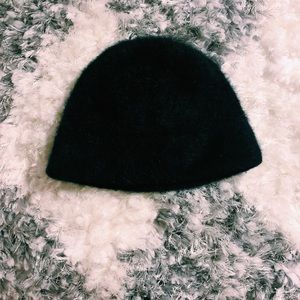 Black fuzzy beanie